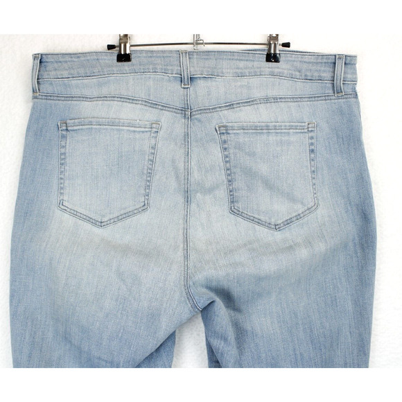 NYDJ Jenna Lift Tuck Ankle Jeans Women 20W Straight Frayed Hem Radiance Blue - Picture 8 of 13